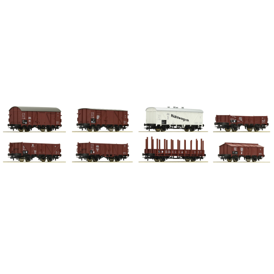 Roco 44003 , Zestaw 8 wagonów towarowych DRG, epoka II, skala H0